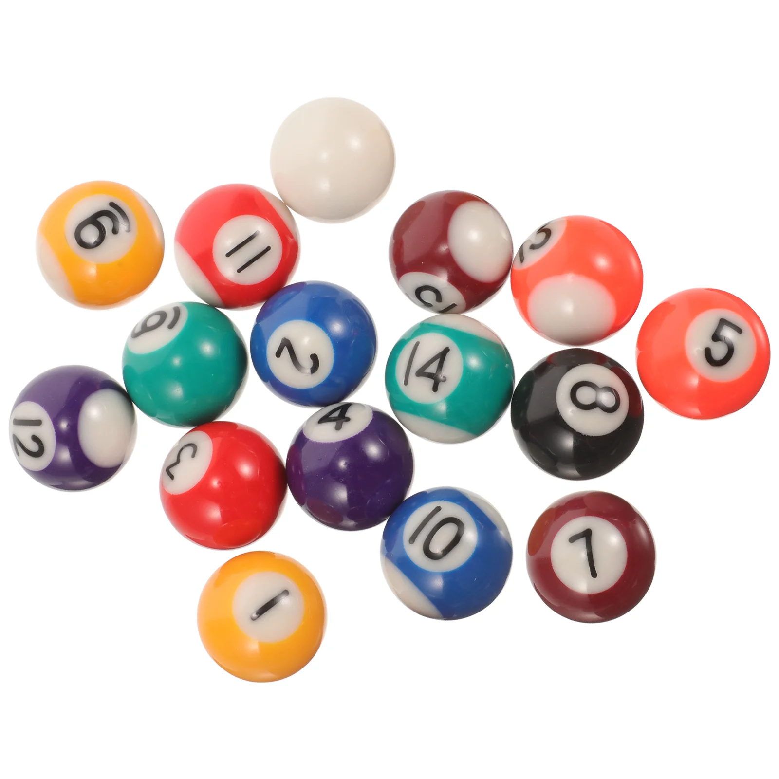 1 Set of Miniature Billiard Ball Toys Replaceable Billiard Ball Toys Resin Pool Balls Billiard Necessity
