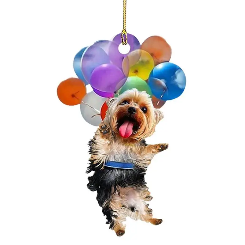 Acrylic Car Hanging Ornament Cute Dog Keychain Hanging Pendant With