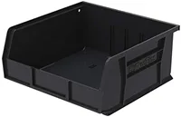 Akro-Mils Stackable Storage Organizer Bin, Plastic Hanging Bin, Black, 6 Pack, 11 "x 11" x 5 ", 30235 2