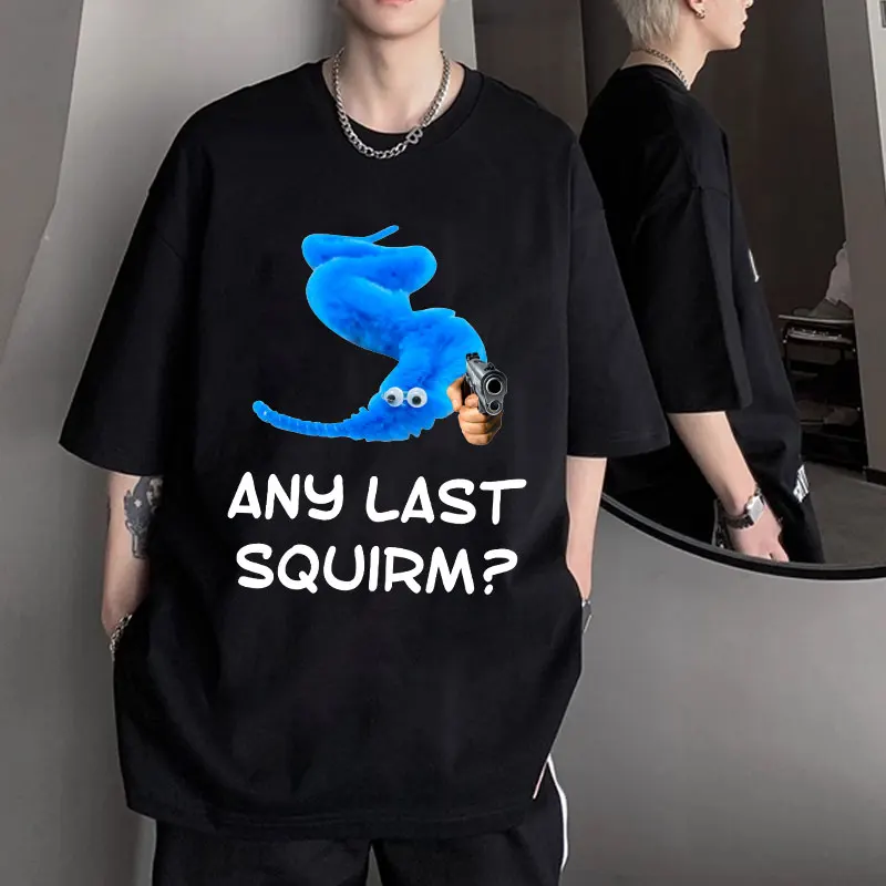

Any Last Squirm Worm on A String Funny Meme T Shirt Men Women Summer Fashion Pure Cotton T-shirt Cute Vintage Short Sleeve Tees