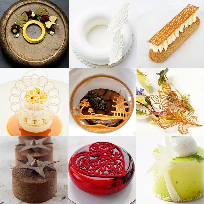 Chinoiserie Pavilion Swan Flower Leaf Lace Silicone Mold DIY Sugar Pad Thin Chocolate C... - SKU FLSM2153 - UGI Packaging