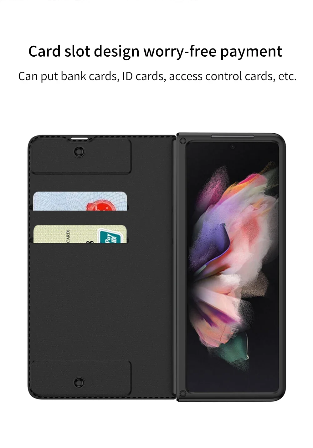 Original Case For Samsung Galaxy Z Fold 4 3 Frosted Leather Card Package Pen Hol