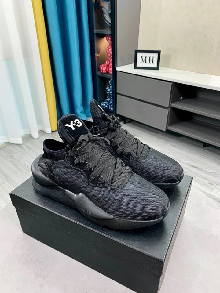 

Y3 Men's Sneakers All Black Design Thick Soles Increase Daddy Shoes High Quality Leather Leisure Outdoor Sports Women Shoes