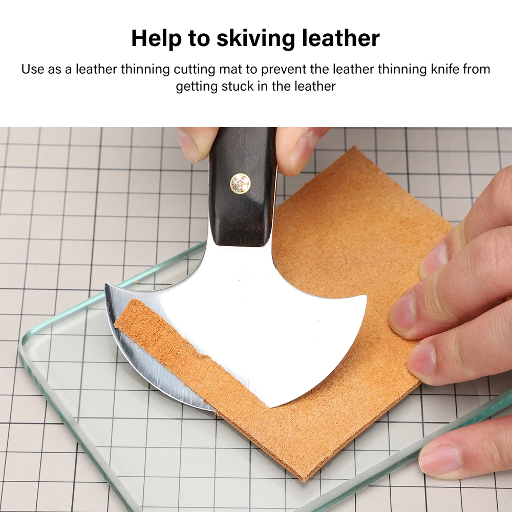 Leather Burnisher Tool Leather Burnisher Craft Tools Clear Tempered Glass Slicker for Burnishing Polishing Board Leather Finish Tokonole Gum Tool