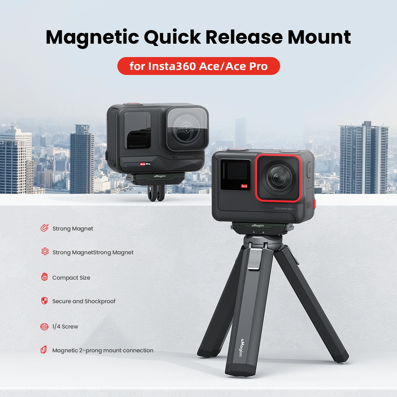 

Для Insta360 Ace Pro /Ace Магнитный быстросъемный базовый кронштейн Аксессуары для спортивной камеры