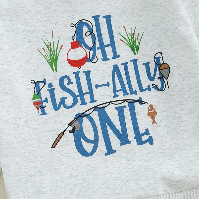 Baby Boy 1st Birthday Sweatshirt Crown & Letter Print Long Sleeve Round Neck Pullover Loose Tops