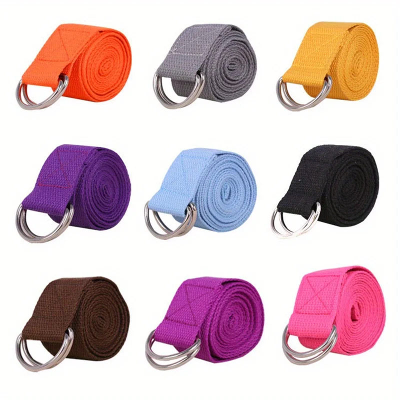Durable Cotton Yoga Strap Metal D Ring