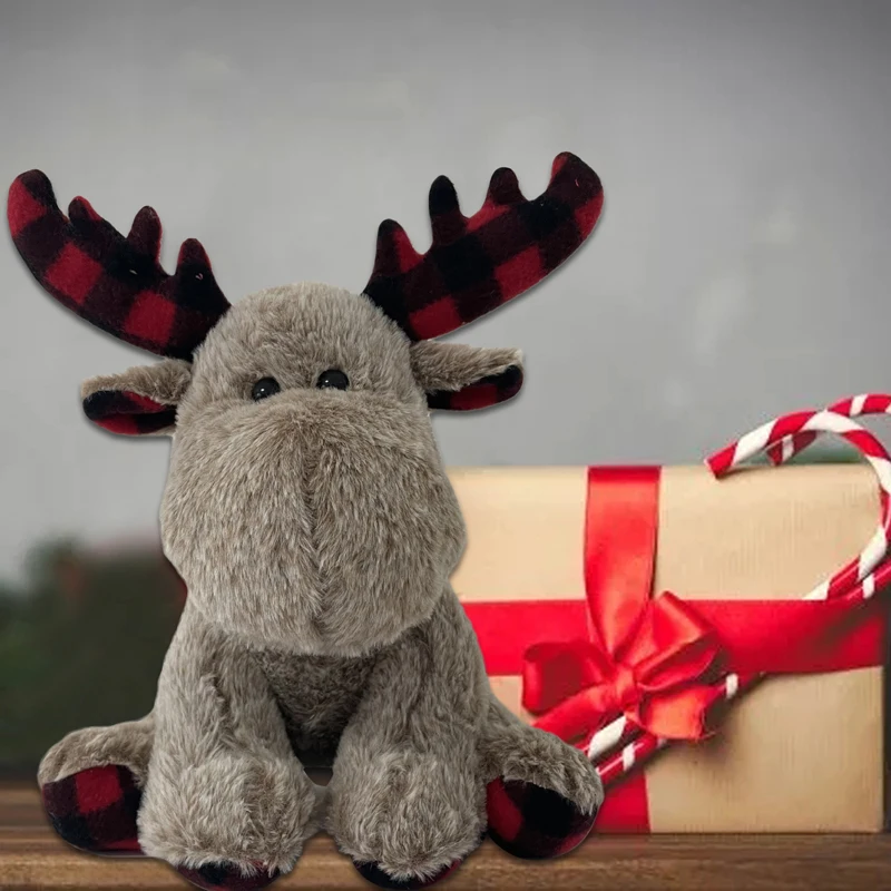 

30CM Plush Toy Christmas Plaid Reindeer Shaped Plush Doll Cute Stuffed Toy Nice Gift For Kids Adults Fashion Hot Sale