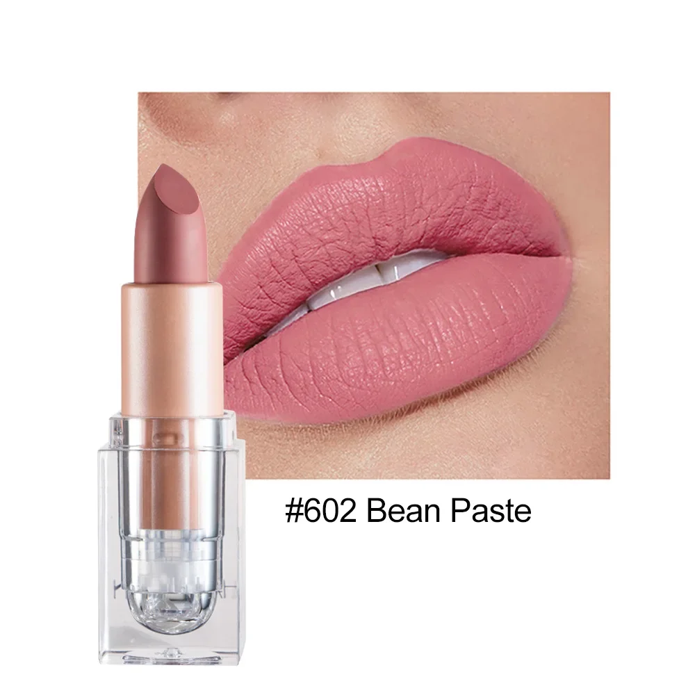 thumbnail image 1 of 12Color Transparent Tube Rotatable Matte Lipstick Velvet Lips Makeup Cosmetics Longlasting Waterproof Popular Women's Gifts Nude, 1 of 5