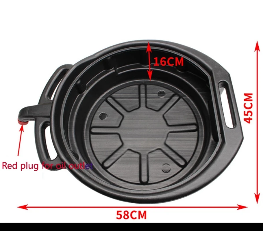 15L Oil Drain Pan Waste Engine Oil Collector Tank with Handle Gearbox Drip Tray for Car Repair Fuel Fluid Change Garage Tool