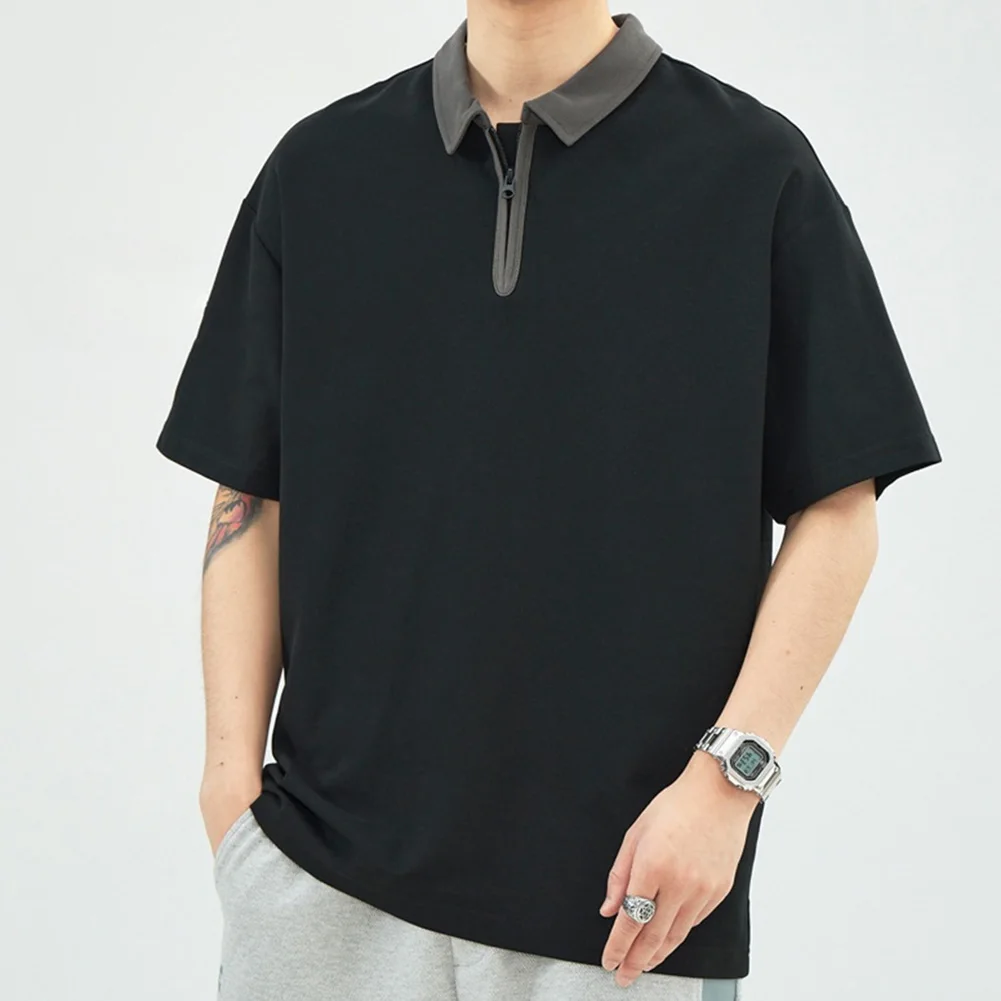 

Летняя короткая мужская рубашка с отворотом, новая мужская рубашка с отворотом, Простые Летние топы, модная версия, высокое качество