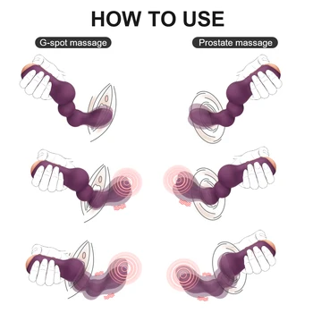 2 In 1 Female G-Spot Vagina Vibrator & Anal Beads Vibrator With Handle Sex Toys For Adult 18 Vagina Anus Stimulator Masturbator 6