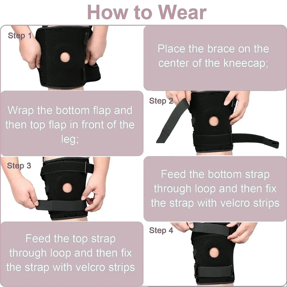 Plus Size Knee Pad Brace 1PC Extra Large Adjustable Knee Support With Side Stabilizers For Arthritis Meniscus Tear Sports Injury knee pad,knee support,knee brace,knee wraps