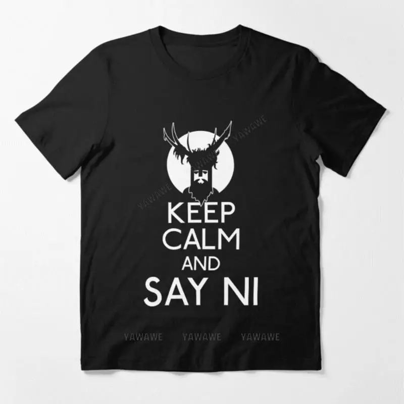 

New arrived short sleeve brand men top Mens brand fashion t-shirt Summer T shirts For Men Keep calm and say ni Essential T Shirt