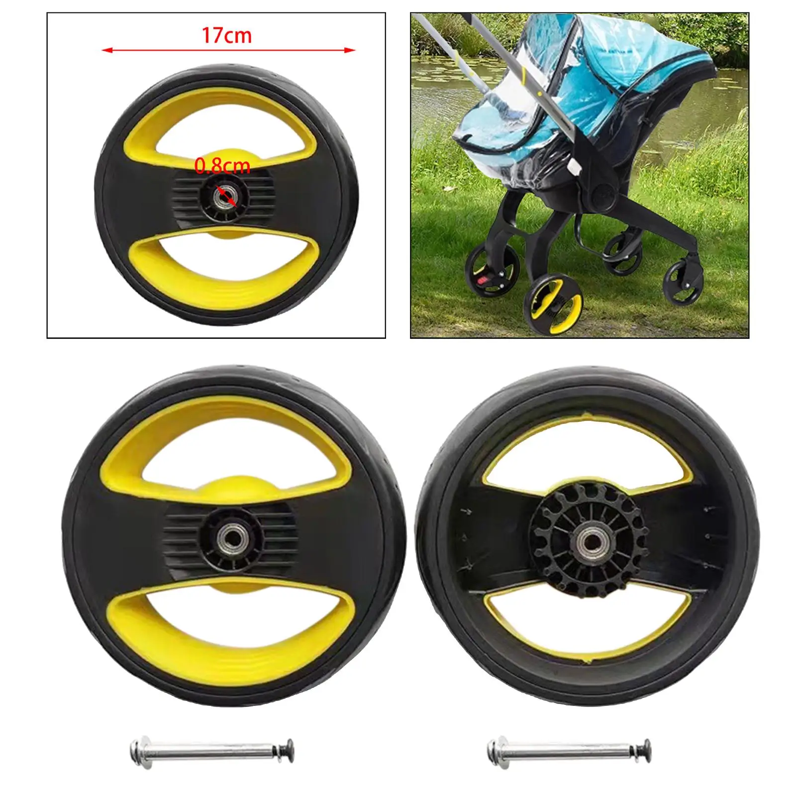 Trolley Wheel Pram Upgrade Parts Spare Parts Pushchair Repairing 2Pcs