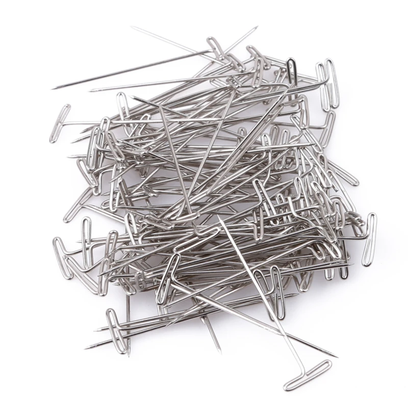 50/100개입 27/32/38/45/50MM T핀 바늘 가발 제작용 T핀 블로킹 니팅용 ..