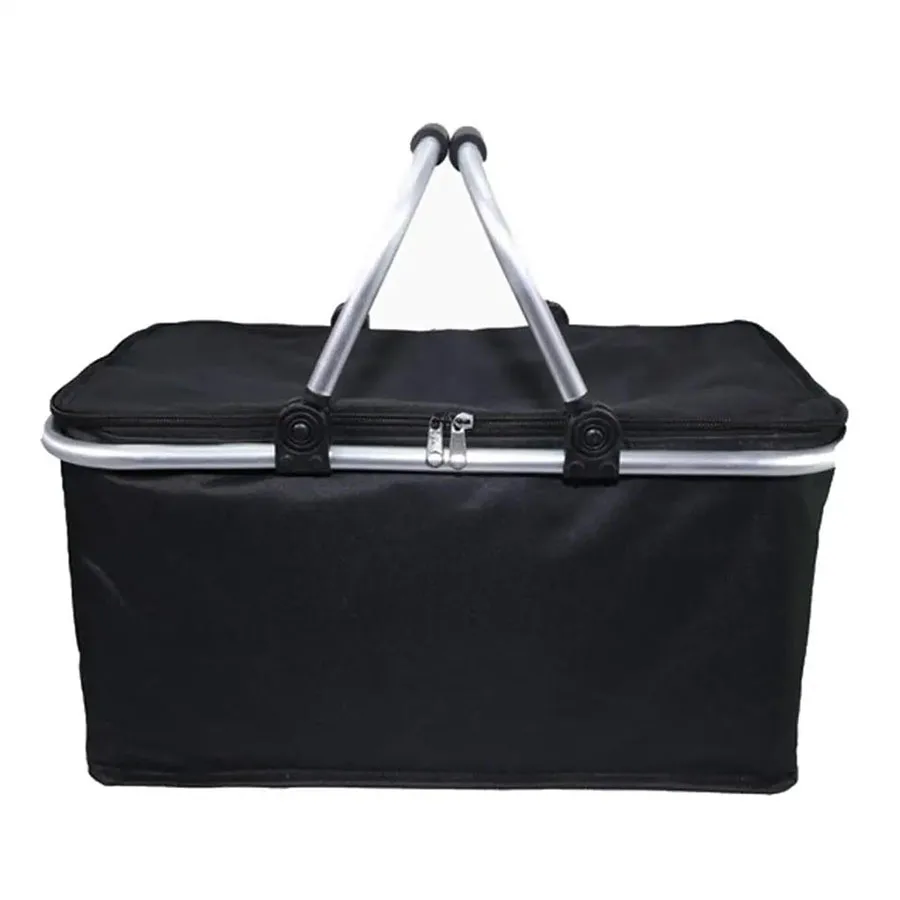 Large Capacity Folding Picnic Camping Lunch Bags Insulated Cooler Bag Hamper Storage Basket Box Outdoor Portable