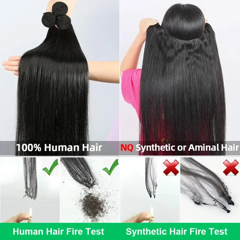 30 32 Inch 14A Bone Straight Human Hair Bundle Natural Black 3 4 Bundles Remy Unprocessed Virgin 100% Raw Human Hair Extensions