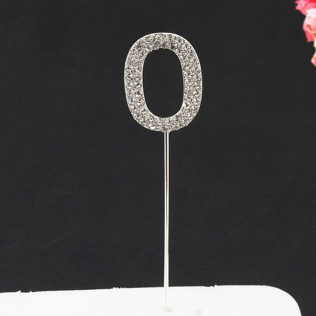Topper Happy Birthday Party Glitter Alloy Rhinestone 1-9 Number Baby Shower Birthday 1 Year Birthday Digital Diy Cake Decor