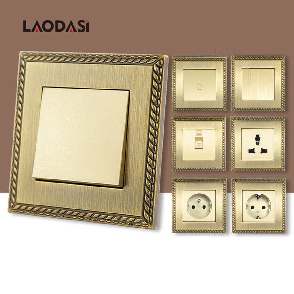 Vintage zinc alloy wall switch and socket collection