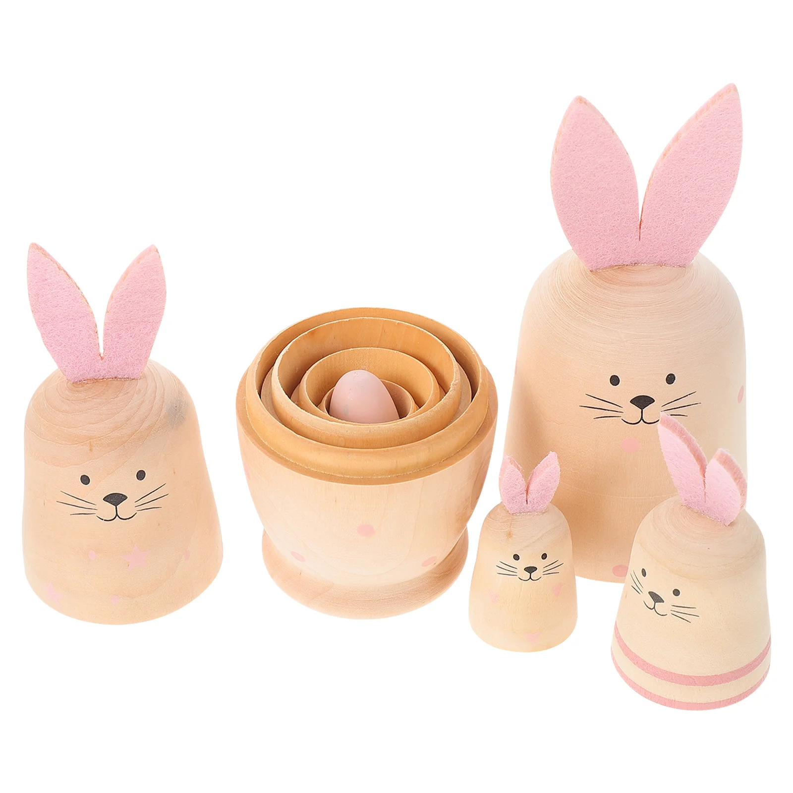 

Handmade Wooden Russian Nesting Animals - Creative Five-Layered Traditional Toy for Kids Christmas Gift