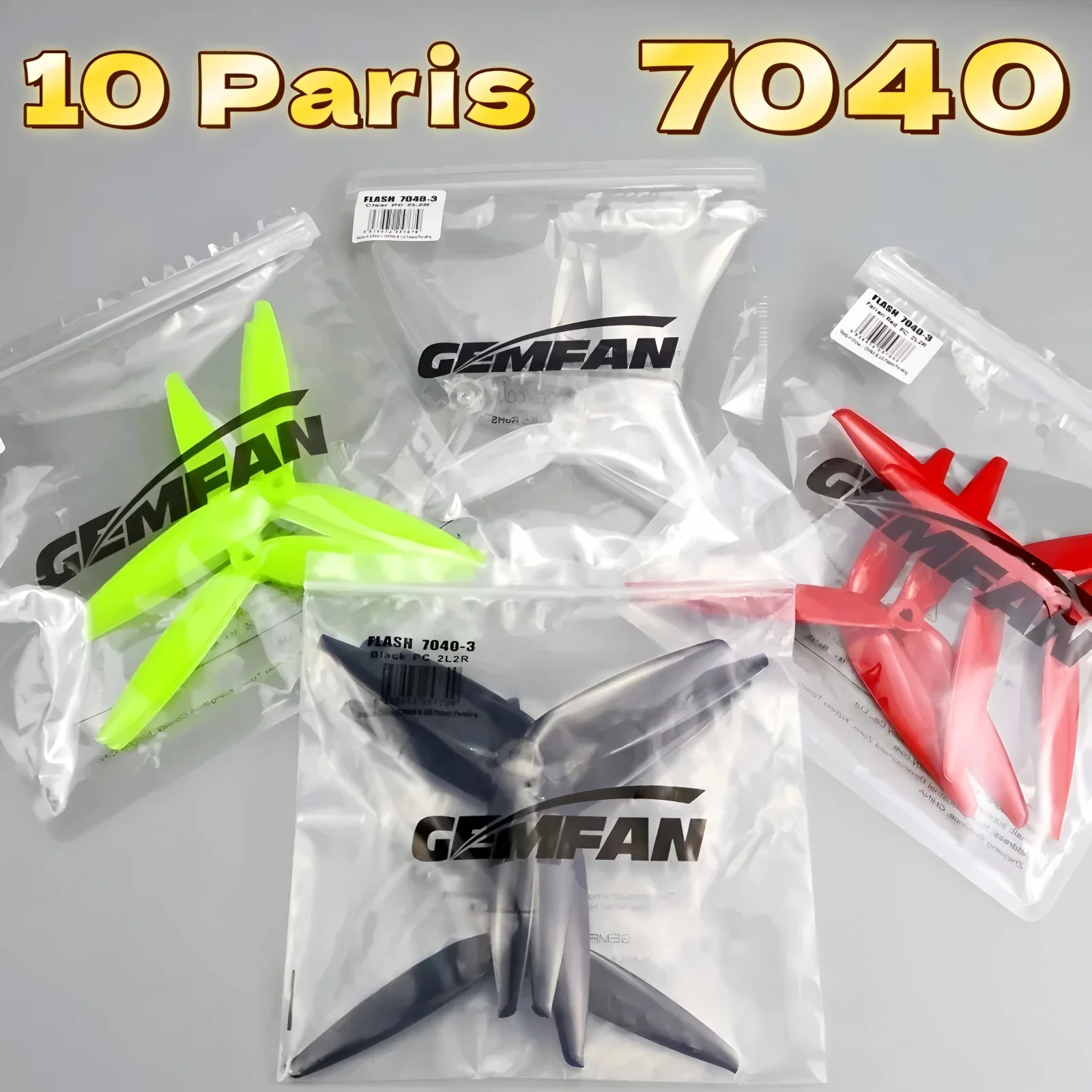 Hélice RC 10 Paris - Lot de 4 Couleurs pour Moteur Électrique