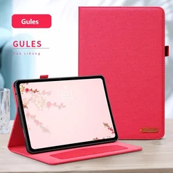 Stylish Cloth Flip Stand Case with TPU Soft Back Cover for Pad Pro 12.7 2025 (Red)
