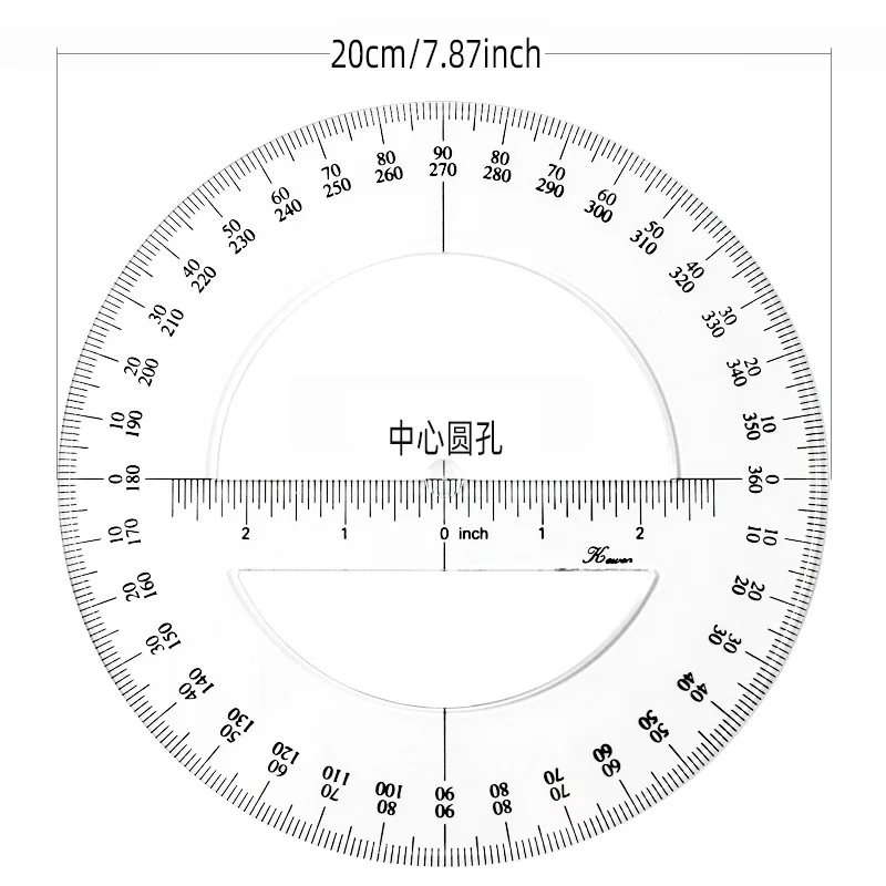 Portable 10-20CM Plastic Goniometer Ruler with Swing Arm - School Office Supplies