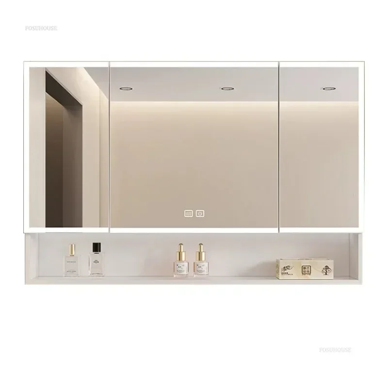 Space Aluminum Smart Bathroom Mirror Cabinet Defogging with Storage Bathroom Furniture Wall Storage Cabinets Mirror Box s b
