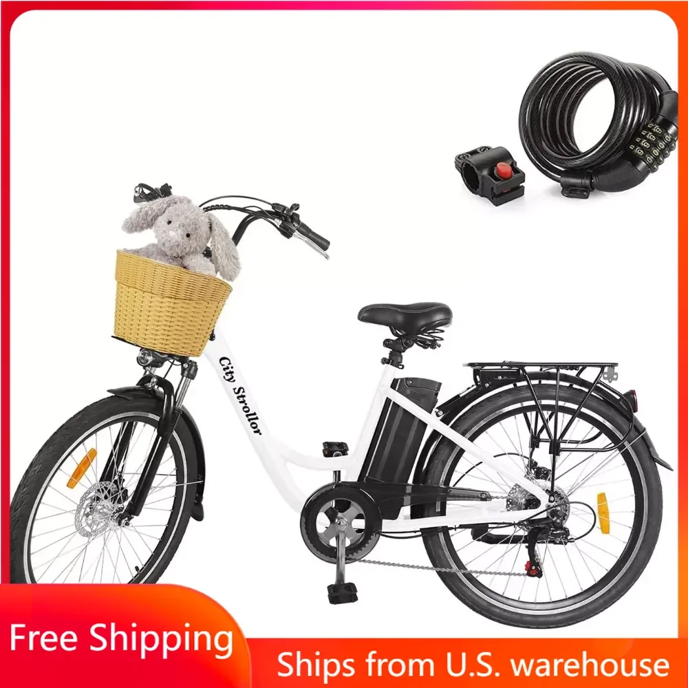 

NAKTO Electric Bike 26" 250/350W Electric Bicycle for Adults with High Speed Brushless Gear Motor 6-Speed Gear Speed E-Bike