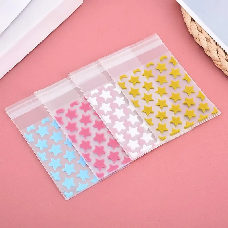 50/100PCS Star Printed Self-Sealing OPP Bags Scratch-Resistant Self-Adhesive Christmas New Year Fashionable Gift Packaging