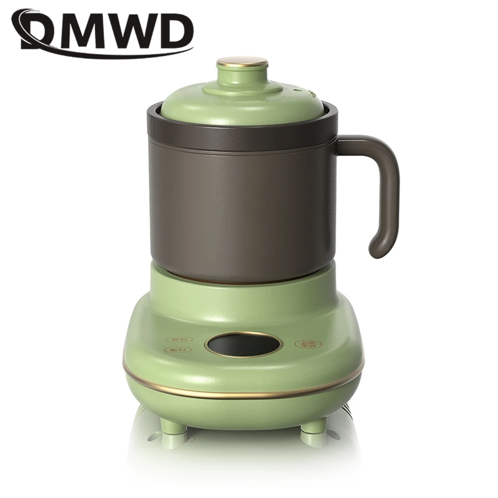 DMWD Electric Stew Pot Health Cup Porridge Soup Cooking Machine 0.4L Casserole Split Ceramic Cooker Tea Maker 9.5H Appointment