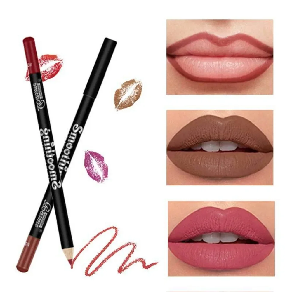 Lip Liner Pencil Lip Liner Lipliner Pencil Lipstick Pencil 12 Color Nude Matte Lipstick Pencil Long-lasting Waterproof High Pigmented Lip Liner Lips Makeup Tool Contouring