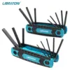 LIBRATON 8 in 1 Folding Allen Wrench Set Metric Allen Key Set Tool Or Folding Tamper Proof Torx Key Set Portable Star Wrench Kit 1