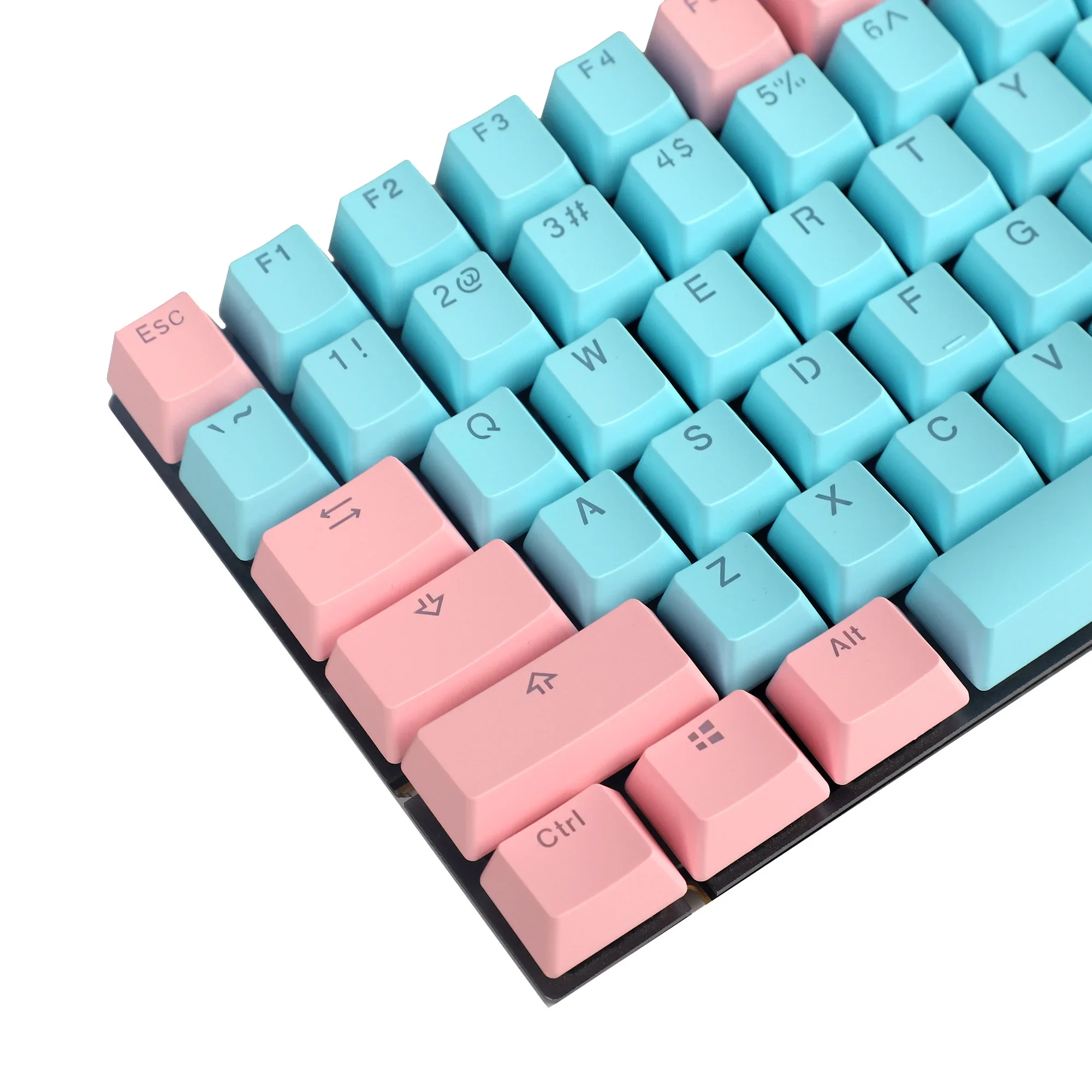 OEM 124 키캡 더블 샷 샤인 스루 PBT 리버스드 카본 마이애미 컬러 ANSI 96 84 68 64 키캡 기계식 키보드용