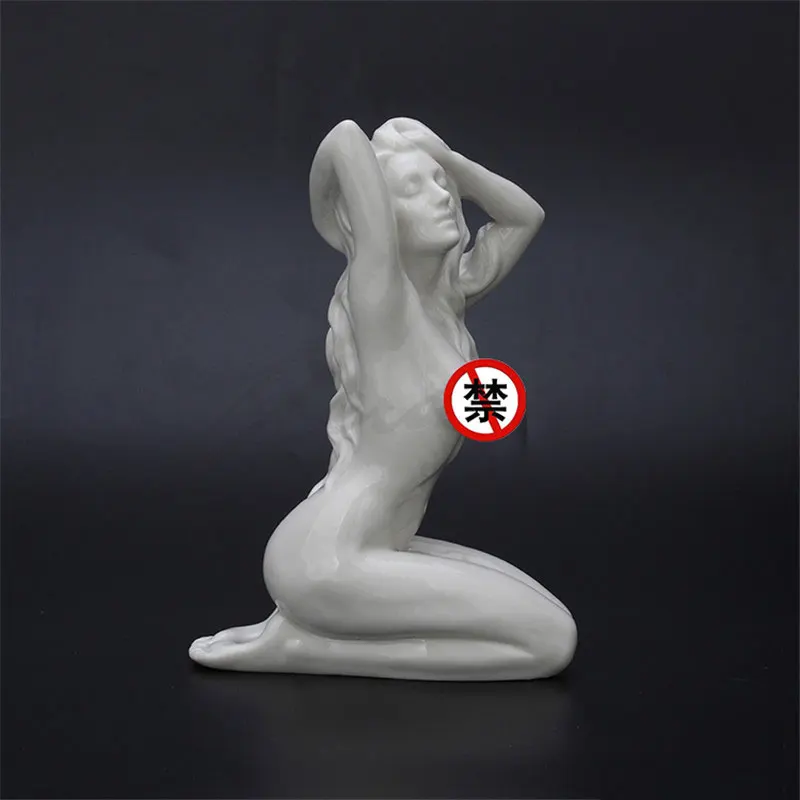 Modern Art Abstract Woman Body Art Sculpture Naked Lady Ceramics Statue Female Nude Figurine Home Decorations Girl Gifts 2