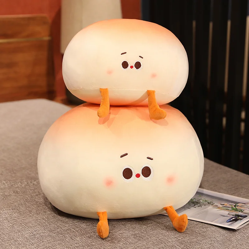 Nice  Lovely Plush Steamed Bun Pillow Stuffed Bun Cartoon Lifelike Emotional Plush Chinese Food Pillow Cushion Kids Toys tribal nice rare fine chinese brass statue guan gong