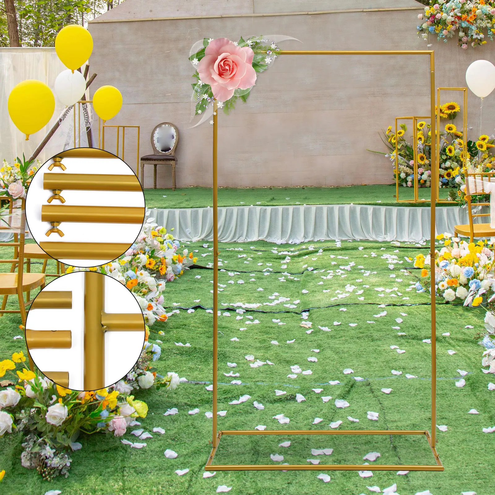 Wedding Arch Metal Backdrop Stand Flower Stand For Wedding Birthday Party Garden Decoration Gold wedding arch stand wedding arch set party arch set wedding flower stand