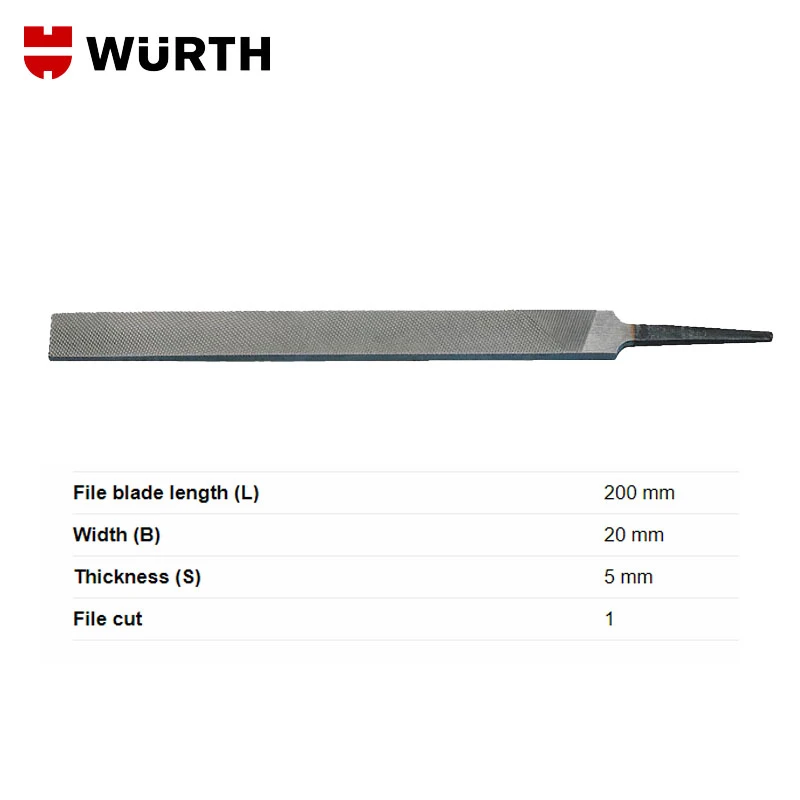 Wurth Flat Head File H1 Coarse Medium Fine Tooth Deburring Wood