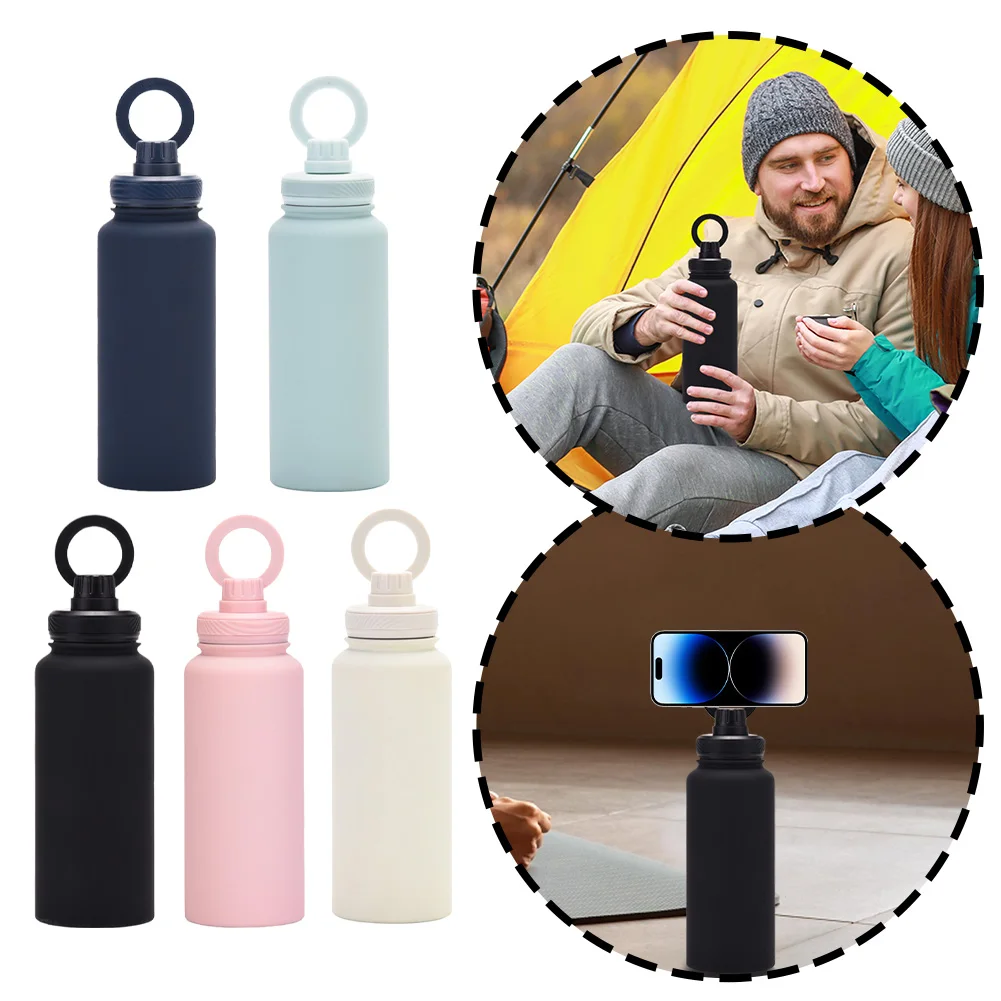 For MagSafe 1000ML Insulated Bottle Water Bottle with Rotating Phone Holder Portable Coffee Mug Vacuum Cup for Outdoor Sports view 3