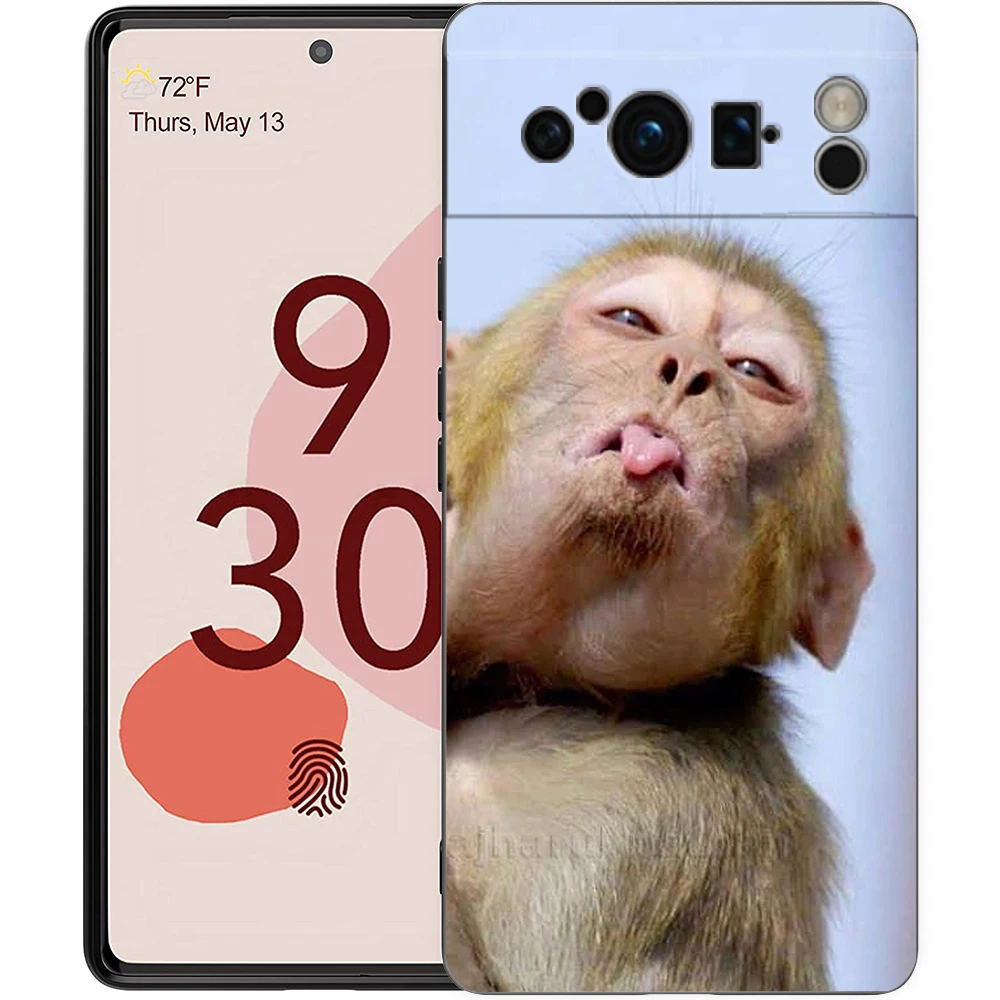 Luxurious Black Soft TPU Monkey Phone Case Cover