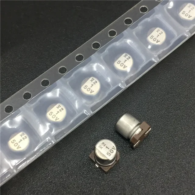 10Pcs/100Pcs 1 미크로포맷 50V NICHICON WX 시리즈 4 5.4mm 50V1uF 칩 유형 SMD 알루미늄 전해 콘덴서