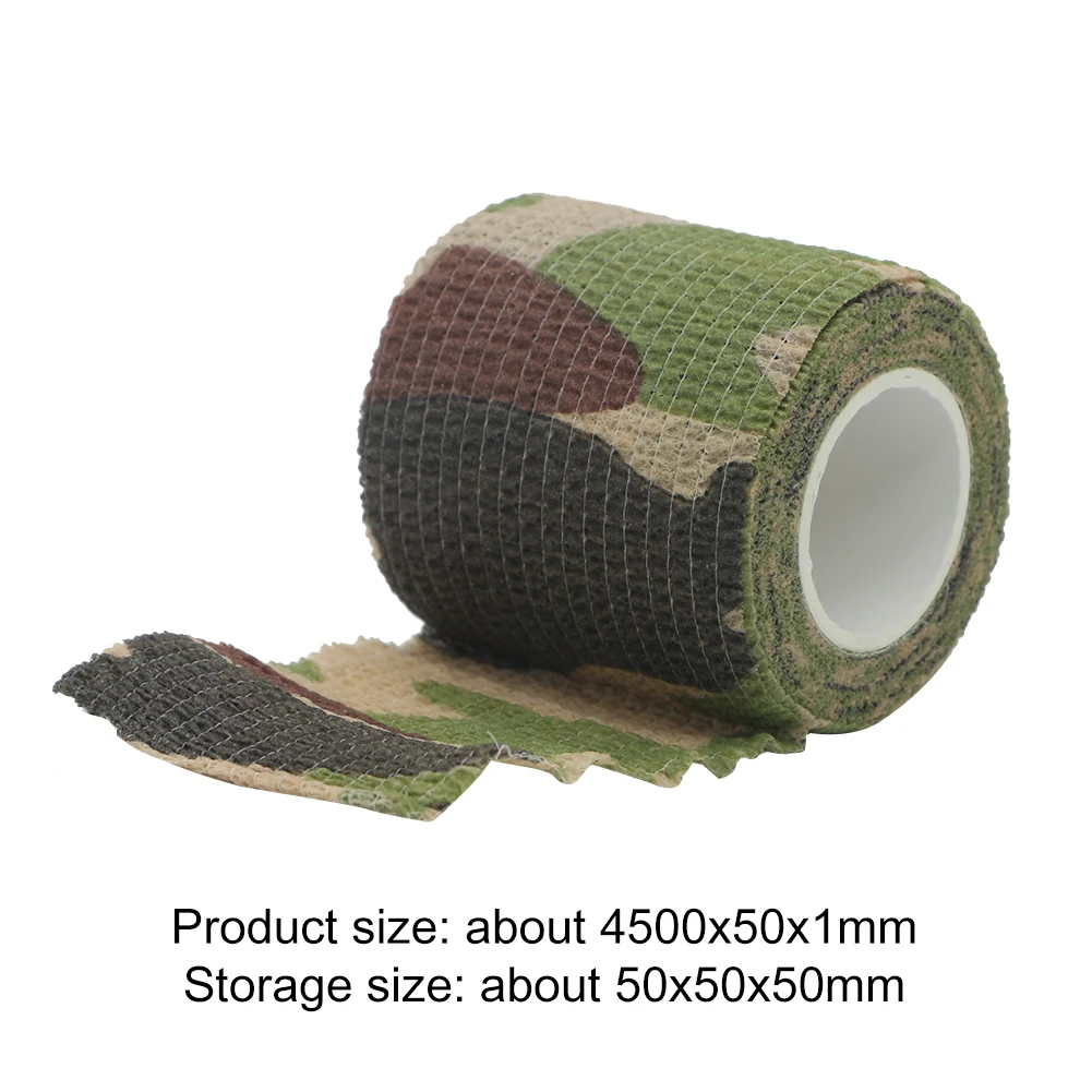 4.5m Camouflage Tape Hunt Disguise Elastoplast Self Adhesive Sports Athletic Bandage Camera Flashlight Disguise Wrap
