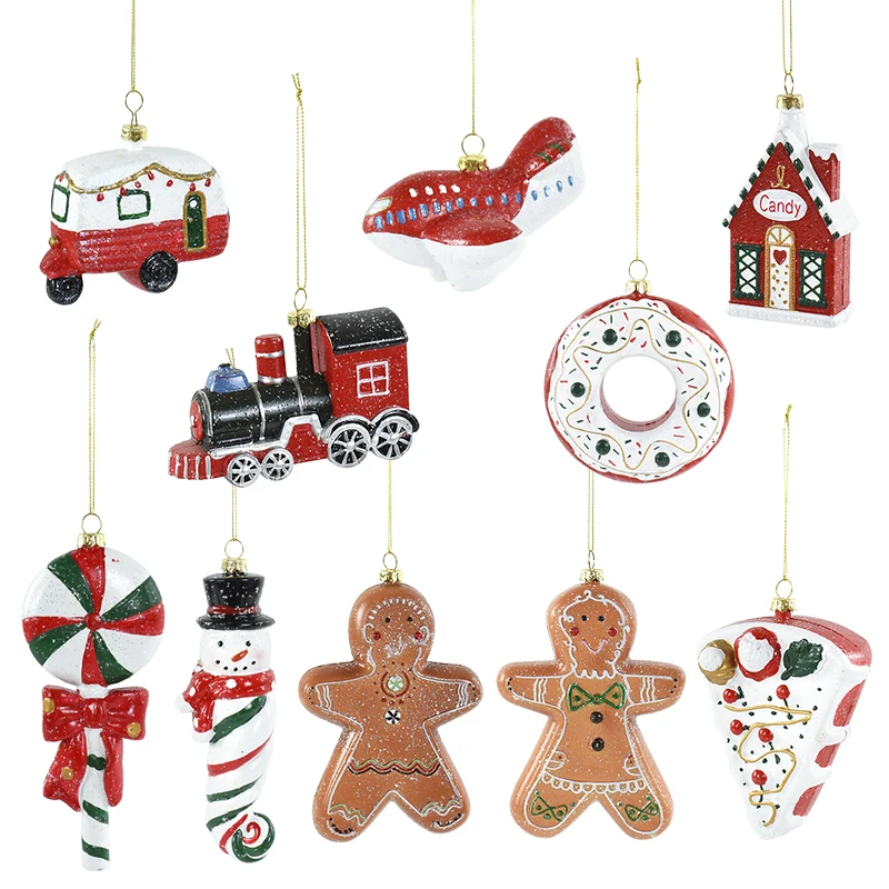 

Christmas Tree Decoration Xmas Trees Hanging Ornaments Train Gingerbread Man Pendant Merry Christmas Decor Happy New Year 2023