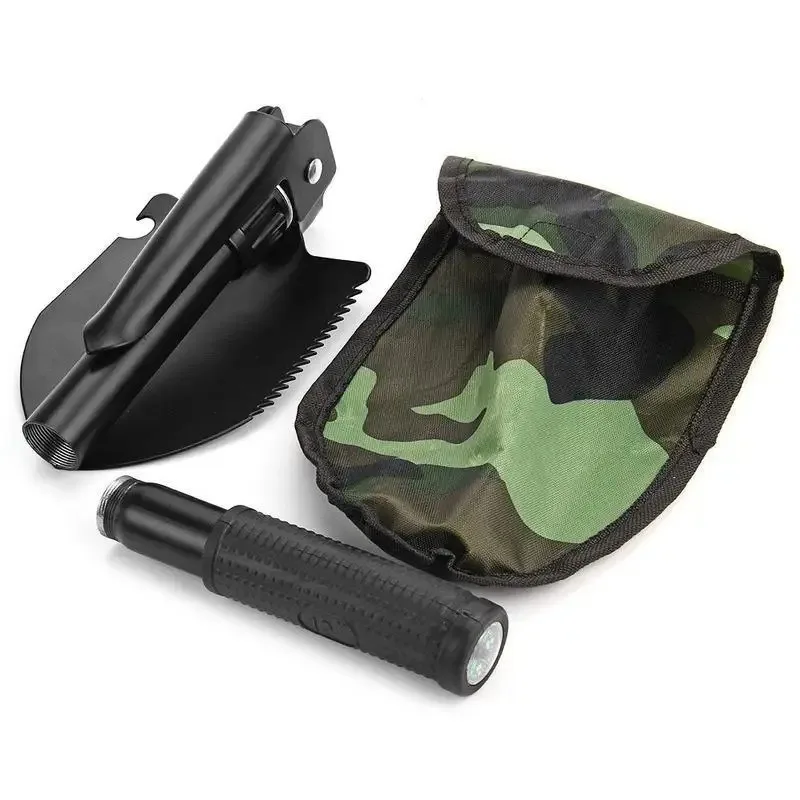 1PC Pala militare Outdoor Multifu Pala da campeggio all'aperto Attrezzatura da esterno Pala da ingegnere di sopravvivenza con bussola. - immagine 2