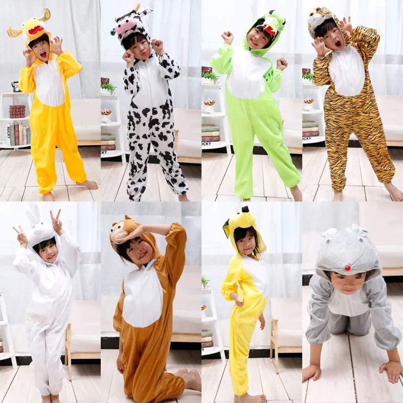 Children Day Cosplay Costume Tiger Lion Rabbit Animal Jumpsuit School Activity Stage Performance Holiday Party Funny Onesie children animal jumpsuit costume