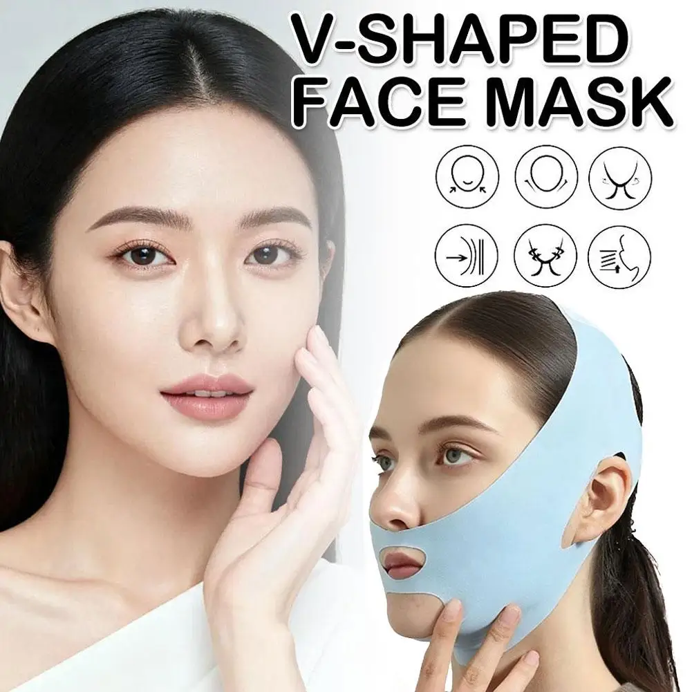 Maschera per il Viso Modellante e Rassodante, Traspirante ed Elastica, a Forma di V, per Uso Durante il Sonno e il Relax - immagine 6