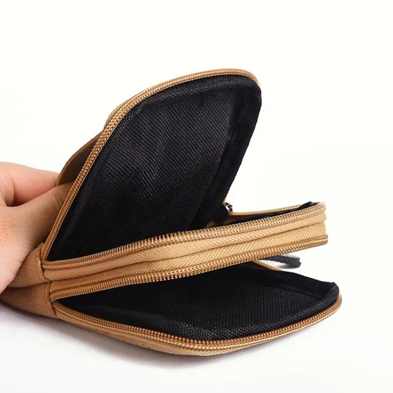 Casual Male Waist Pack Zipper Small Solid Color Card Holder 4 Inch Phone Packs Belt Fanny Purse