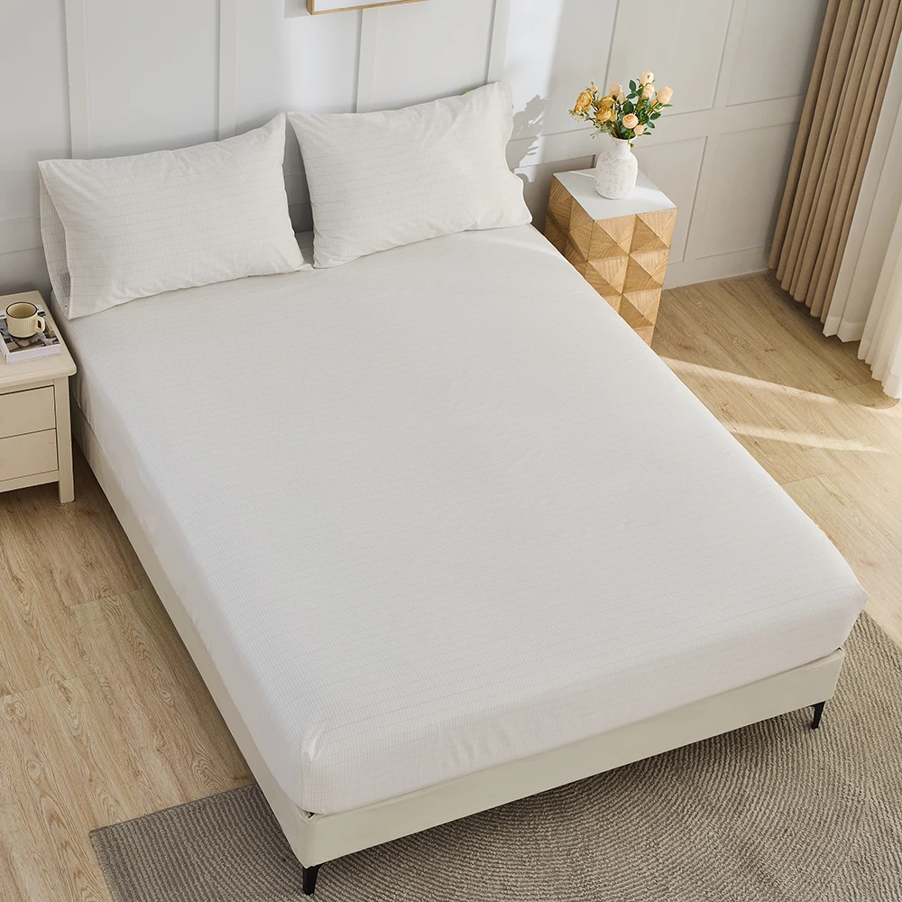 Hot Sale! Organic Cotton Silver grouding Bedsheet, Fitted Design, 95% Cotton 5% Silver, Boost Sleep Qualit 3