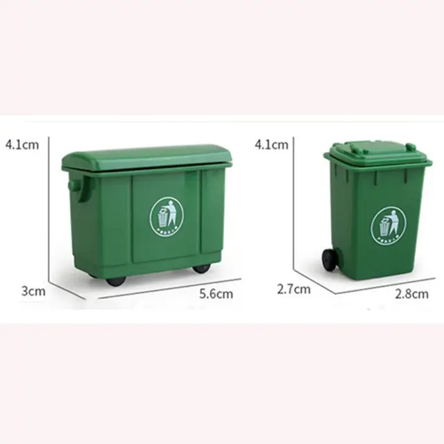 Mini Sanitation Trash Cans Model 1 Set 1:12 Dollhouse Miniature Trash Can Toy Simulation Garbage Trash Bin Doll House Decor 4